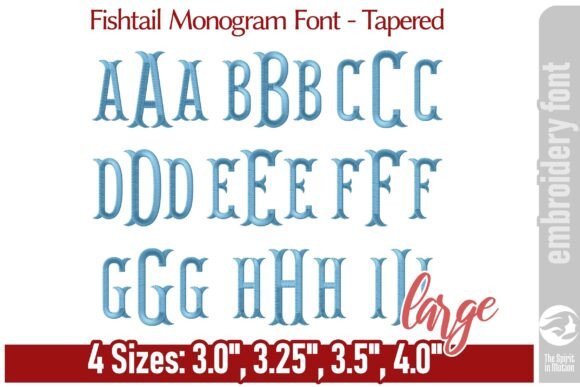 Fishtail Monogram Font – Tapered L: Real Embroidery Test